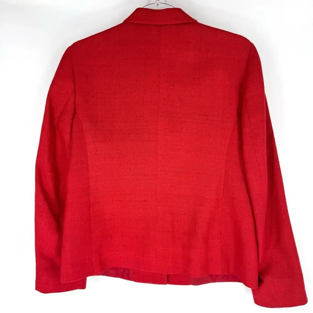 Trillion Vibrant Red Women's‎ Silk Blazer